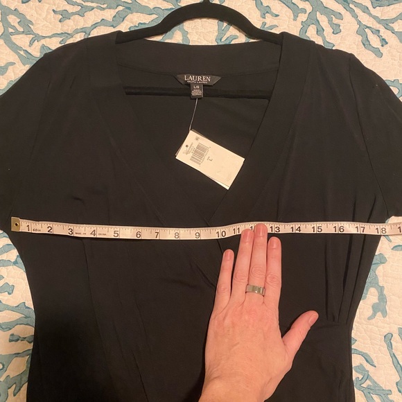 NWT Ralph Lauren Surplice Jersey Top (wrap front). AVAIL in Black & RED (sep ad) - Picture 4 of 5